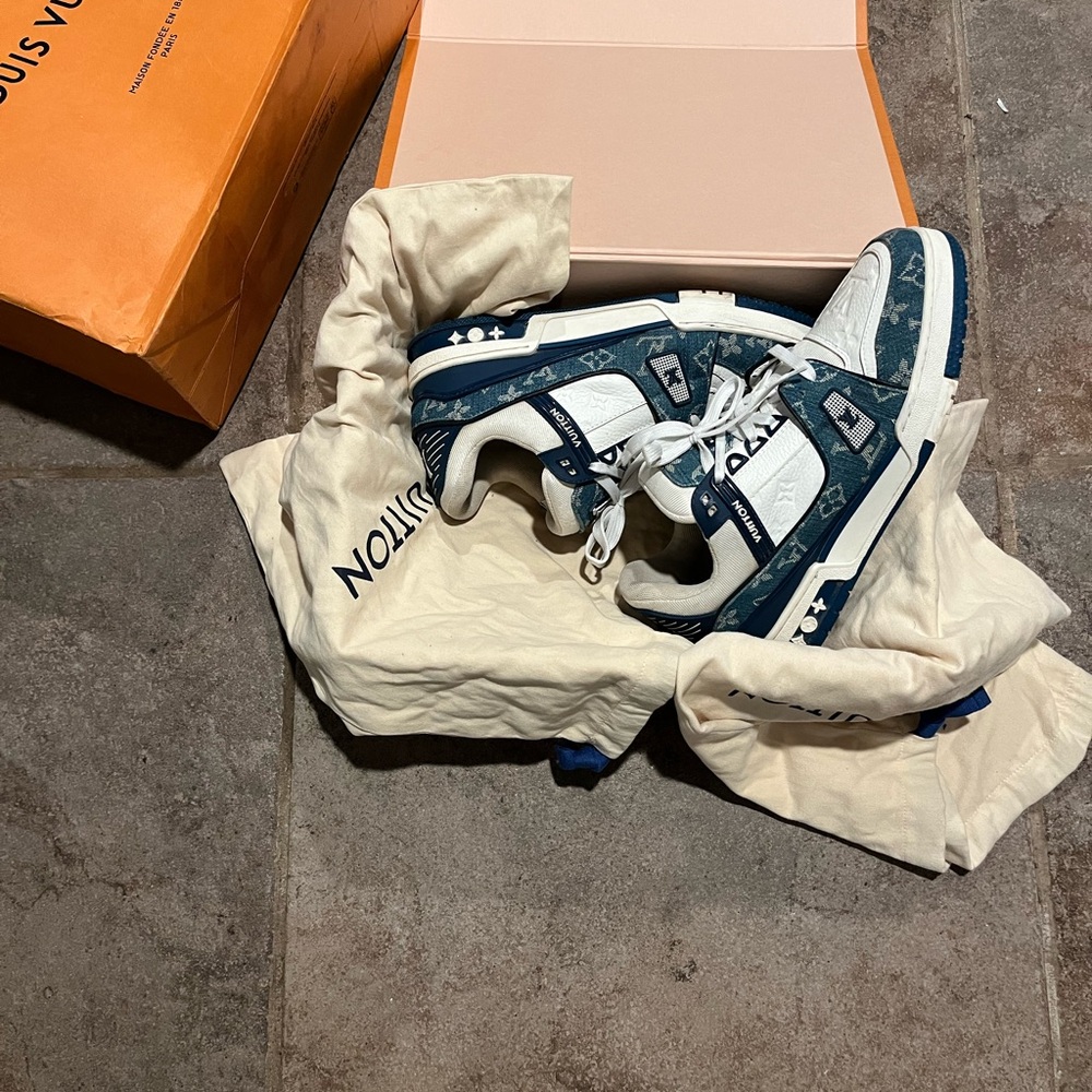 Louis Vuitton Blue and White trainers
